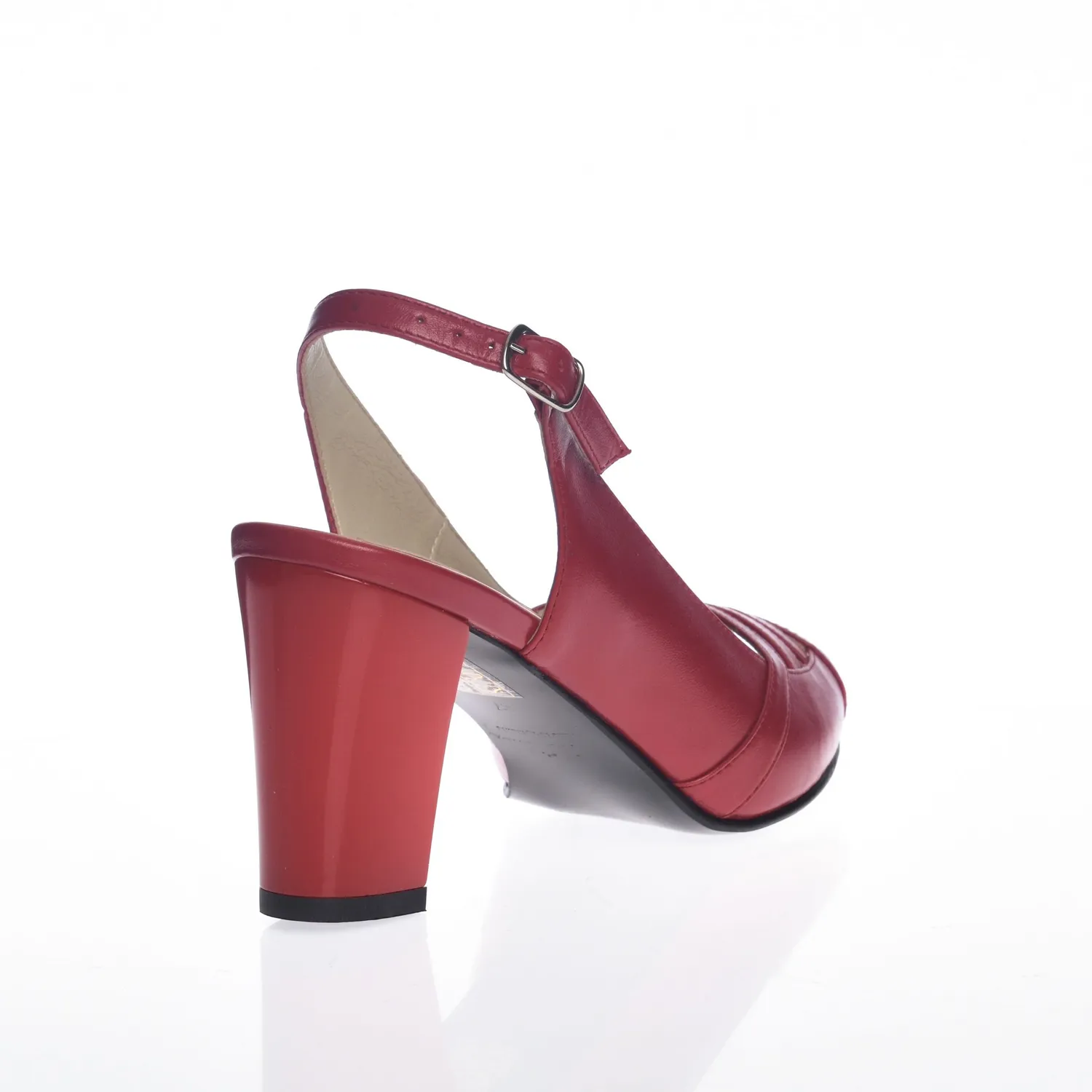 Catinca Shoes 024 sandale dama piele naturala rosu box