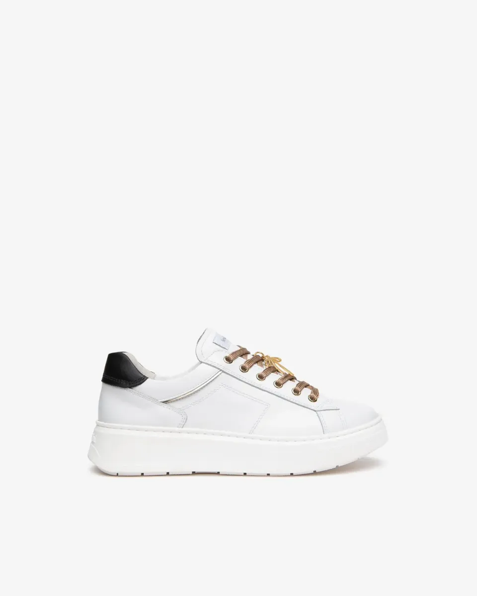 NeroGiardini Sneakers piele dama platforma funda aurie