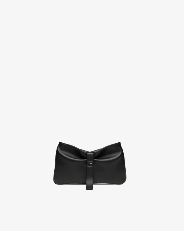 NeroGiardini pochette piele clutch cu falduri elegante