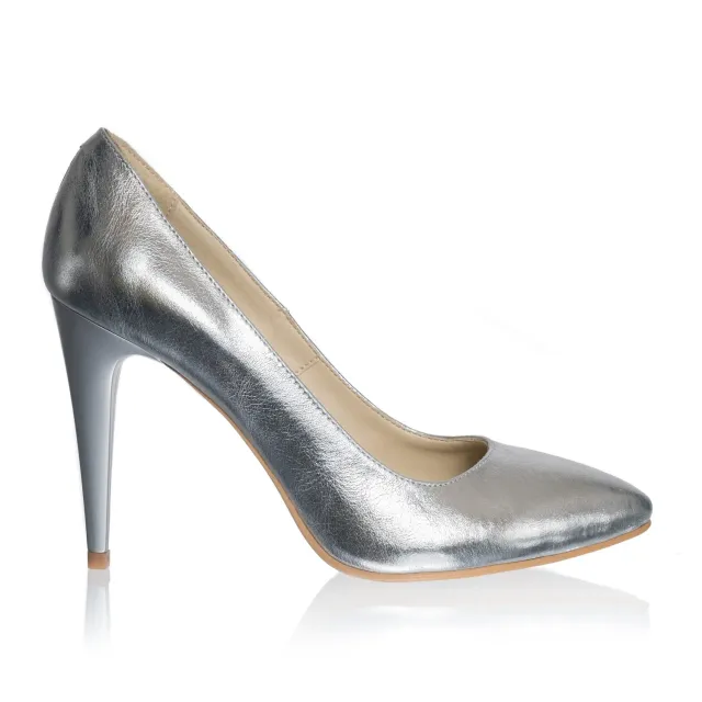 Catinca Shoes 2691 AG pantofi stiletto piele argintiu