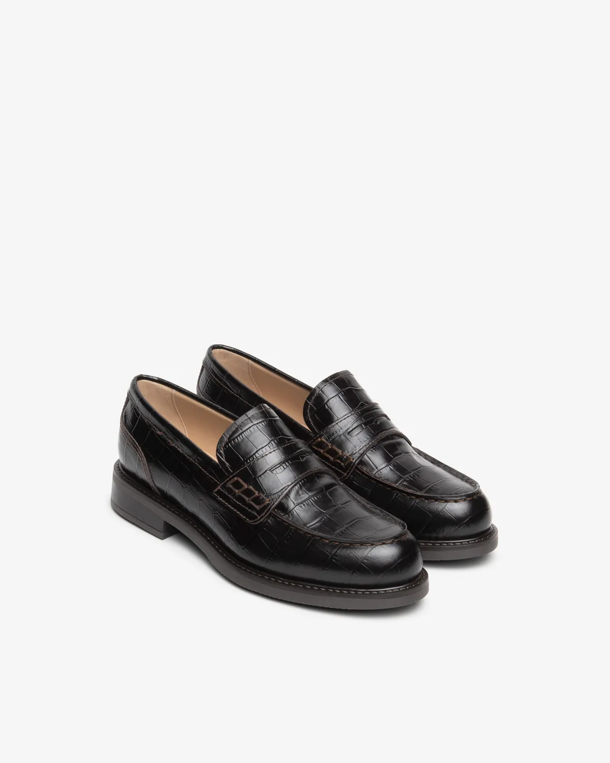 NeroGiardini mocasini dama piele croco penny