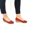 Catinca Shoes T13 R pantofi piele rosu perforat
