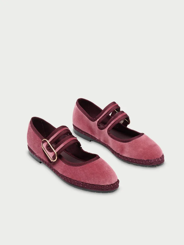 Flagelus Matilda Pink pantofi mary jane roz catifea