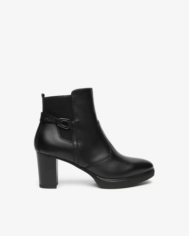 NeroGiardini botine piele toc 7 cm dama cu catarama