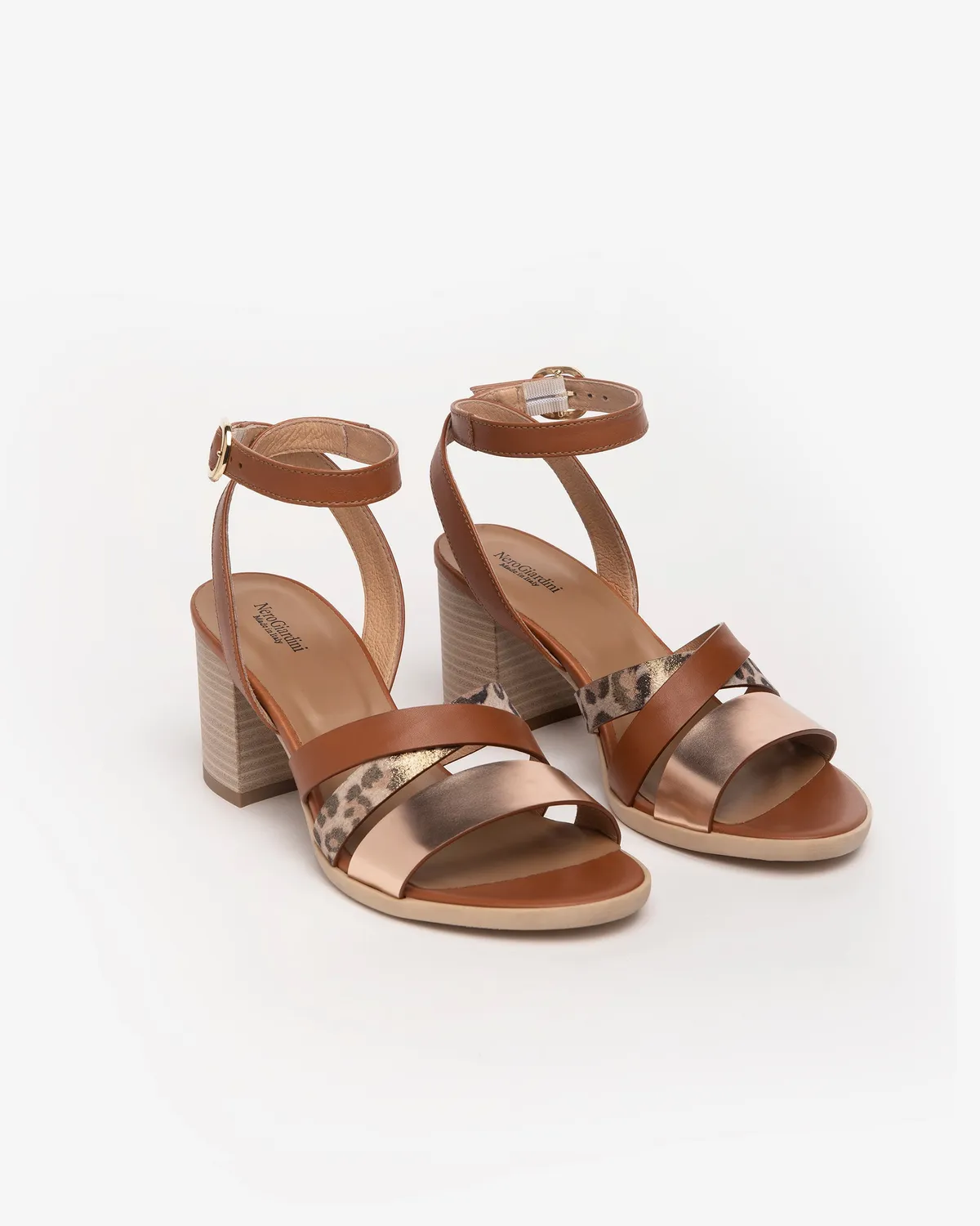 NeroGiardini Sandale Piele Damă Toc 7 cm Vară