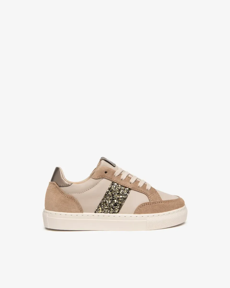 NeroGiardini sneakers fete piele intoarsa cu sclipici gri