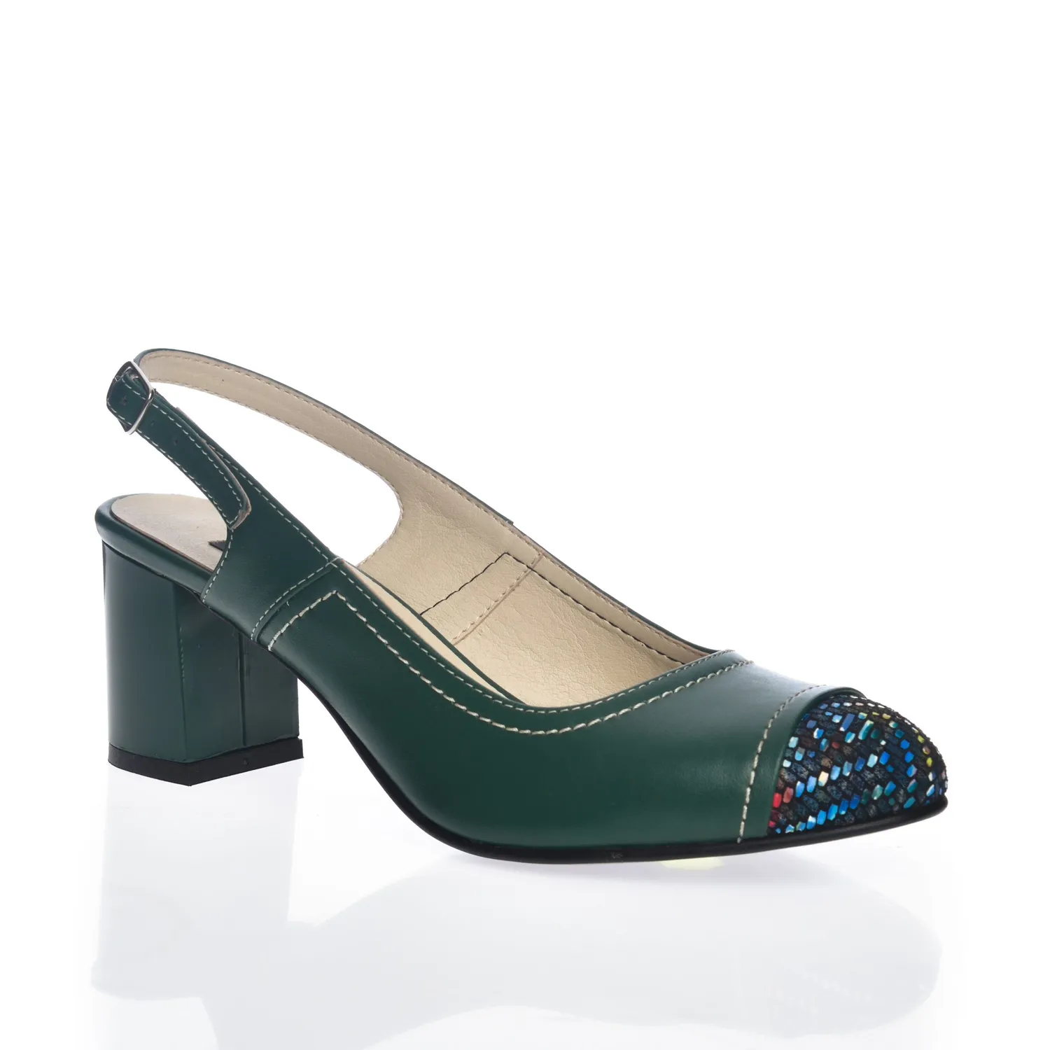Catinca Shoes 28 VB sandale damă piele naturală verde box