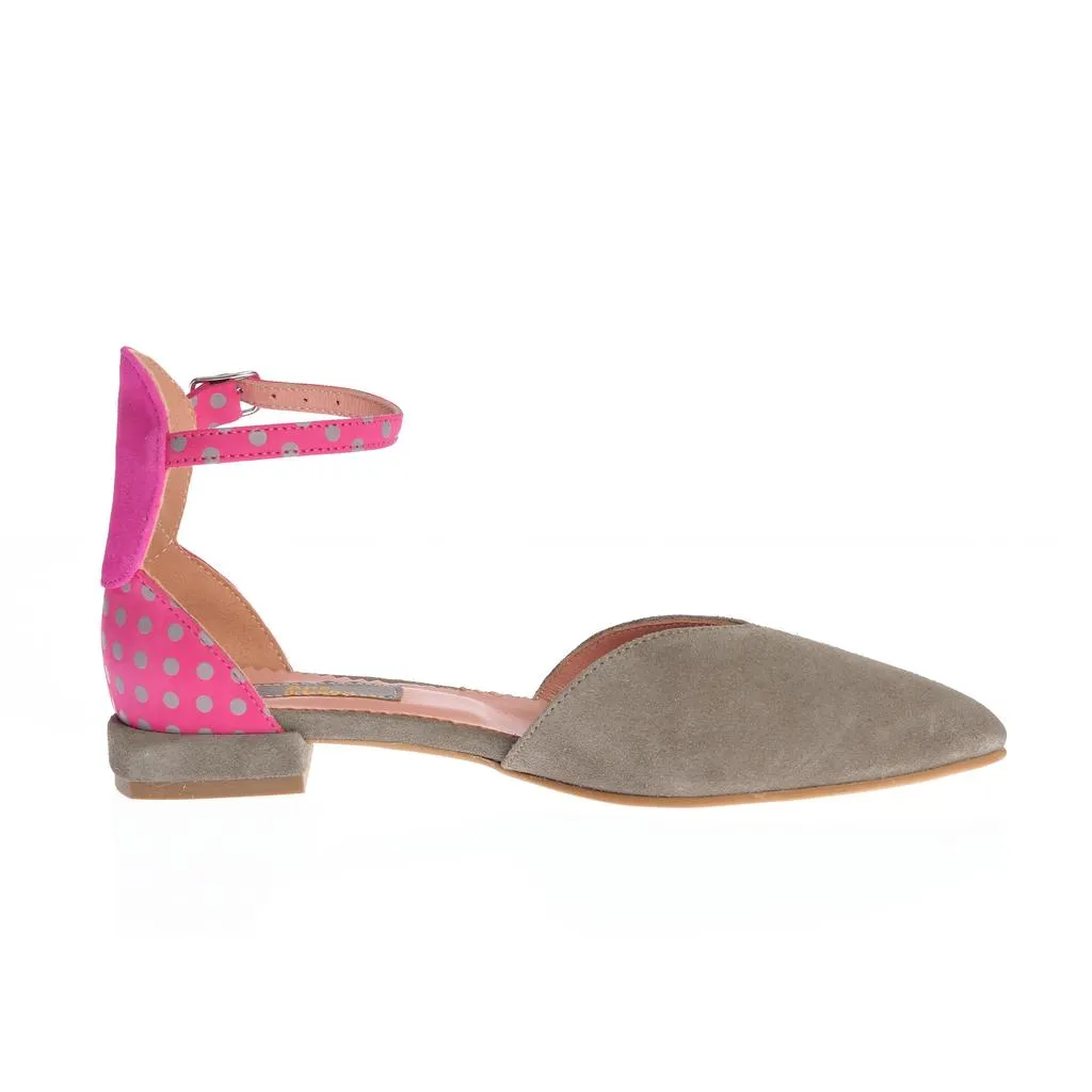 Ana Urbana Guatemala sandale piele gri-fuchsia