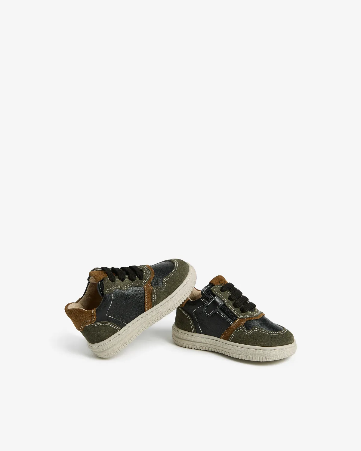 NeroGiardini sneakers băieței piele și velur toamnă comozi