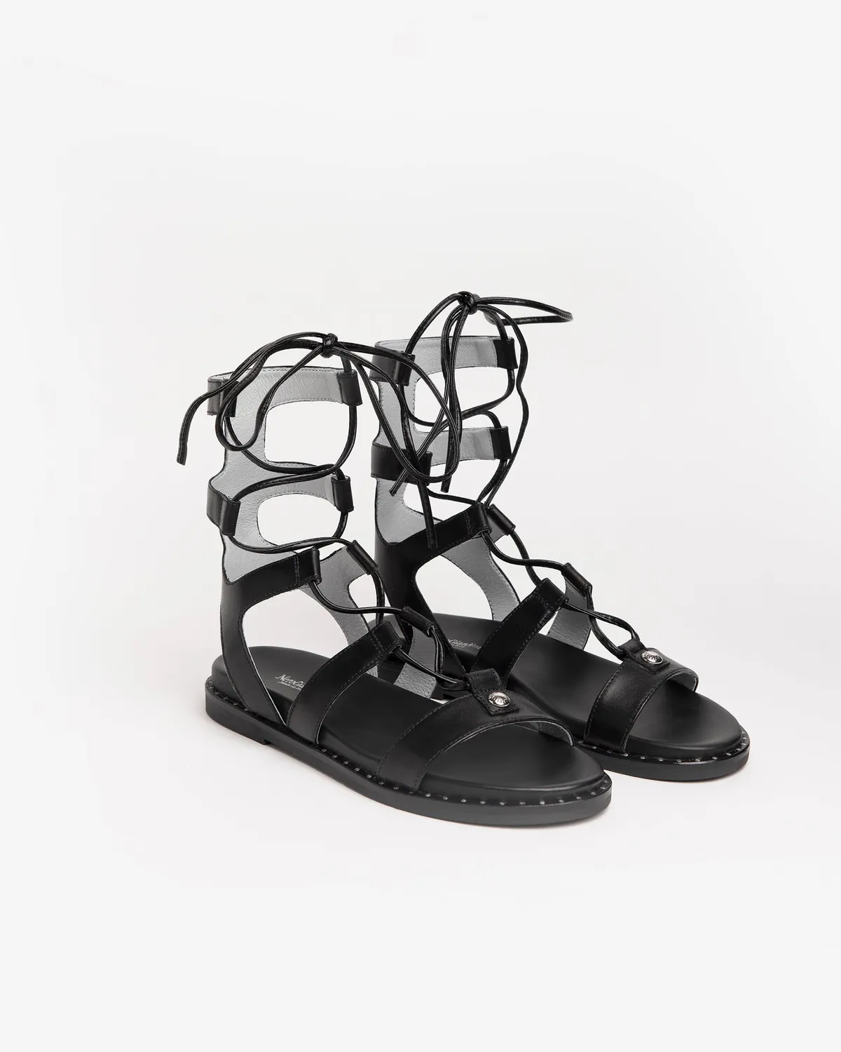 NeroGiardini sandale gladiator piele damă plate