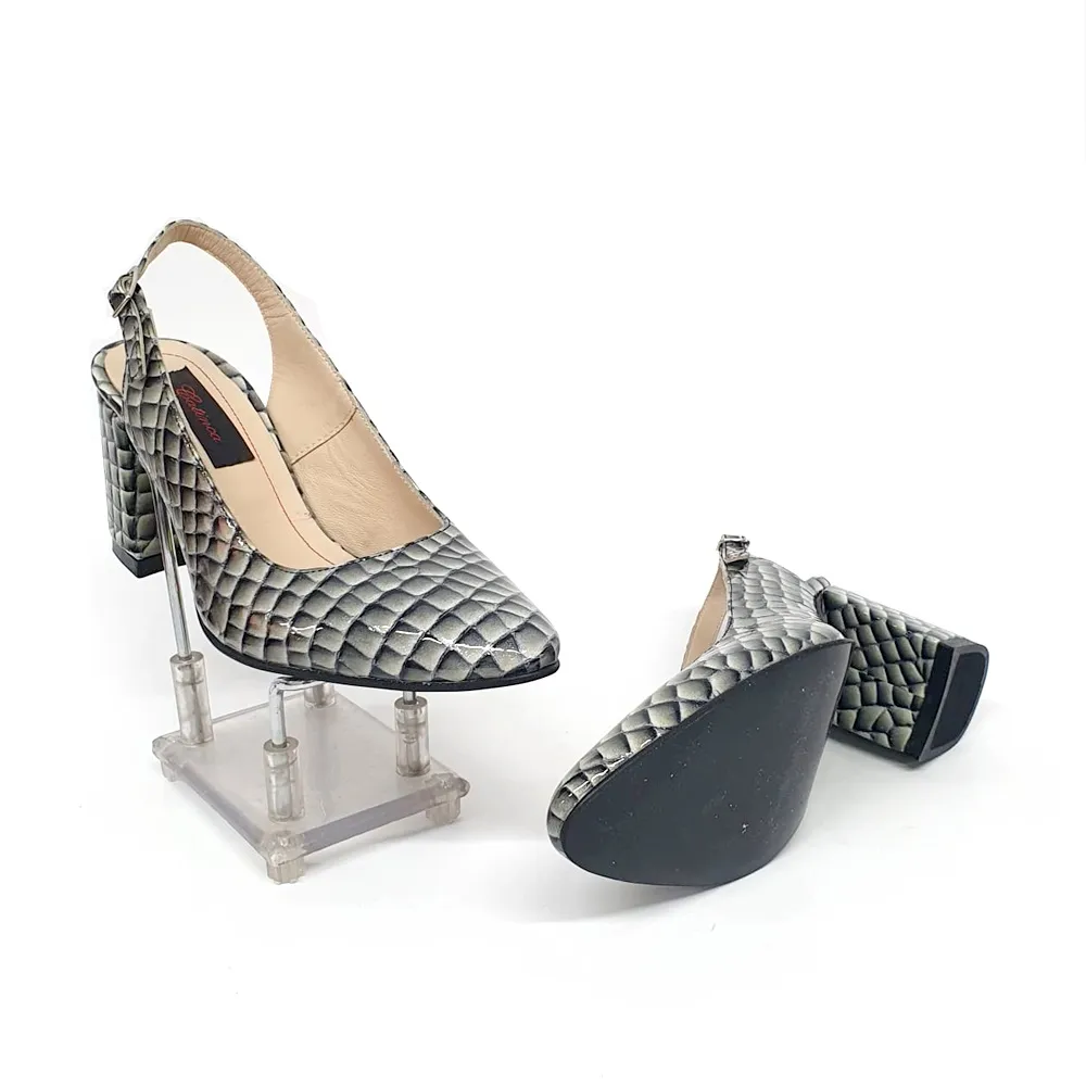 Catinca Shoes R77 GC sandale dama piele gri croco