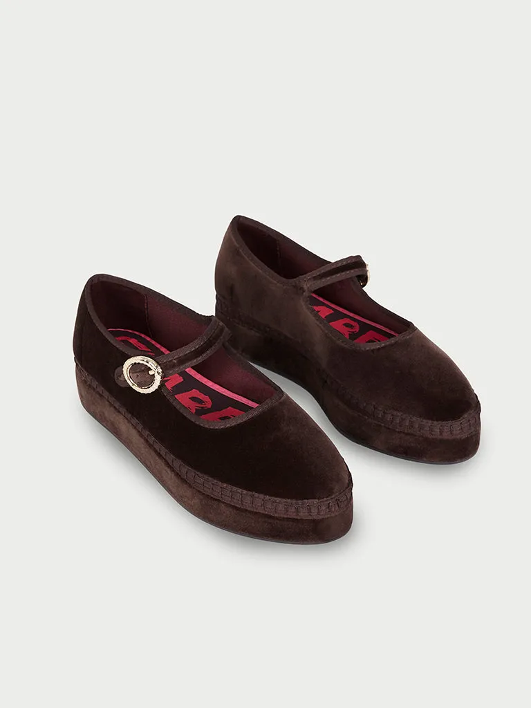 Flagelus Double Truffle pantofi Mary Jane platforma