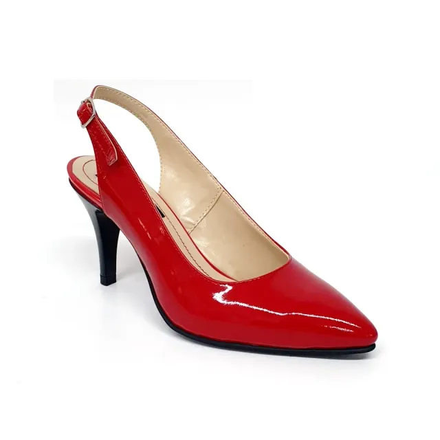 Catinca Shoes D24 RL sandale damă piele roșu lac