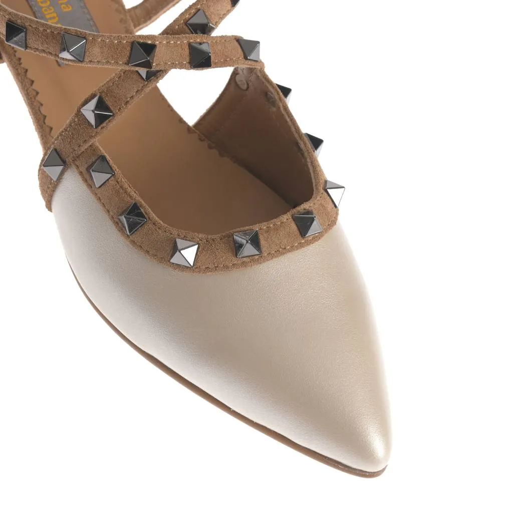 Ana Urbana Barcelona sandale piele nude cu tinte