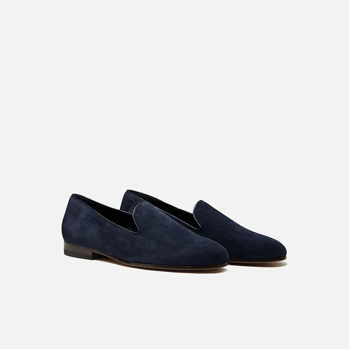 Cecilia Bringheli Positano pantofi slip-on albastri piele intoarsa