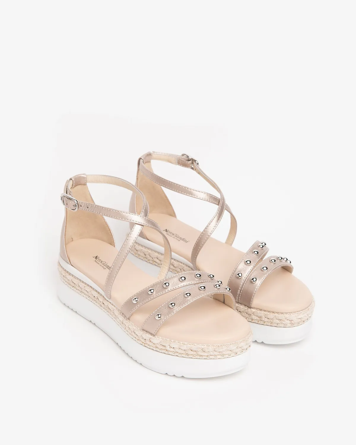 NeroGiardini sandale piele dama cu platforma 5 cm