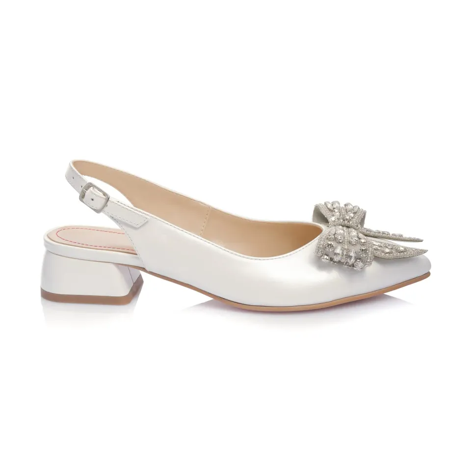 Catinca Shoes BLD10 ALB sandale dama piele alb sidef
