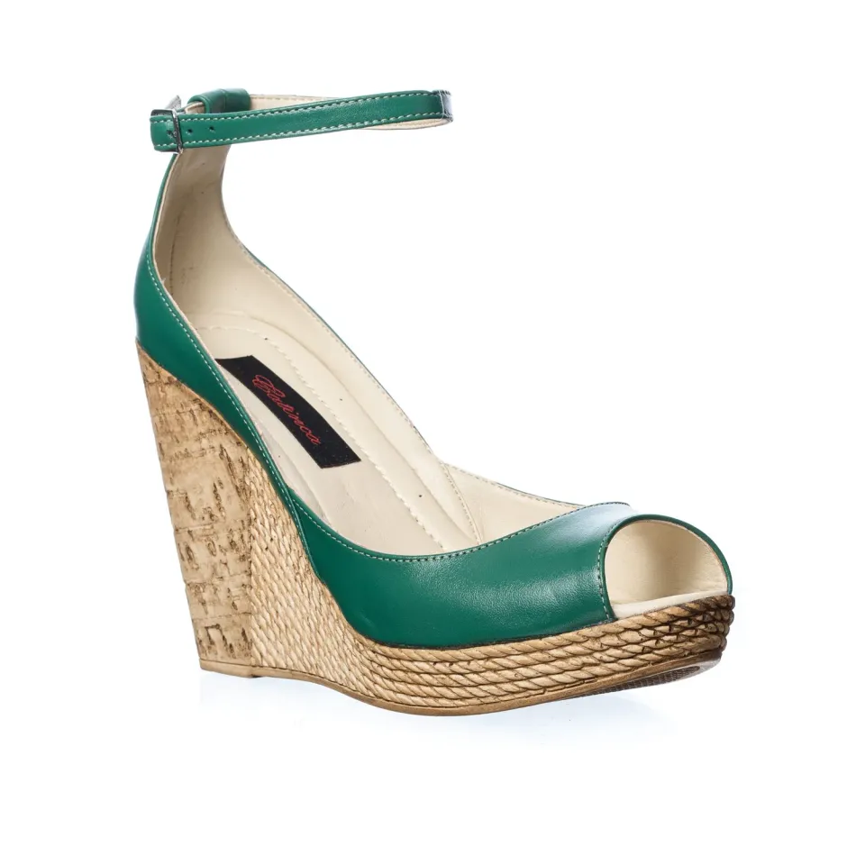 Catinca Shoes G20 V sandale dama verde piele naturala