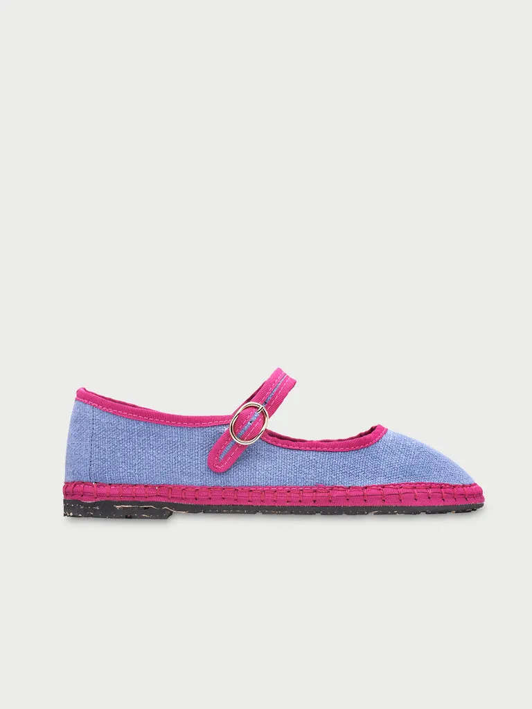 Flagelus Fiorenza pantofi mary jane denim albastru