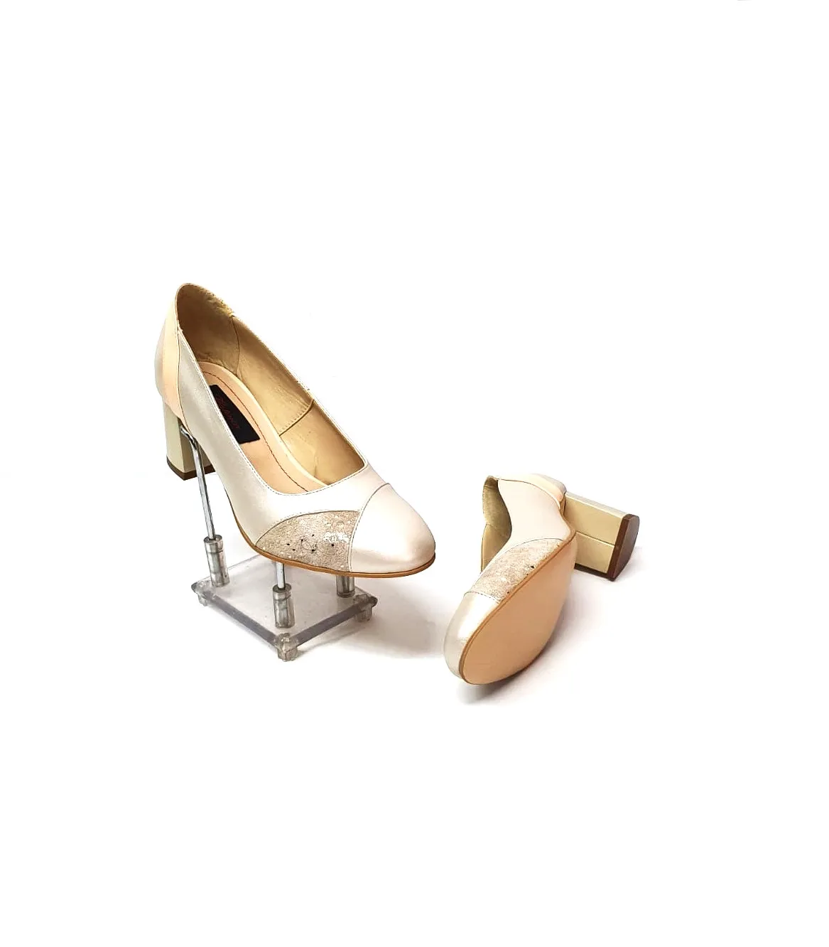 Catinca Shoes C33 BSFLN pantofi piele bej sidef nude