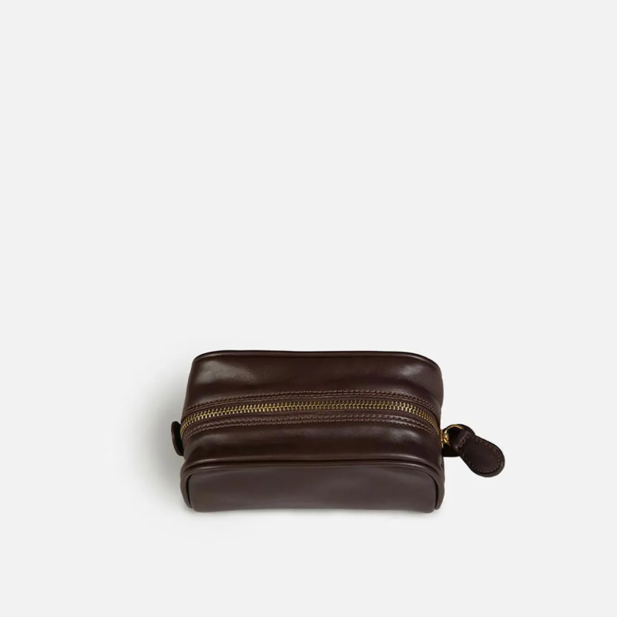 Cecilia Bringheli Riva Dark Brown necessaire piele maro