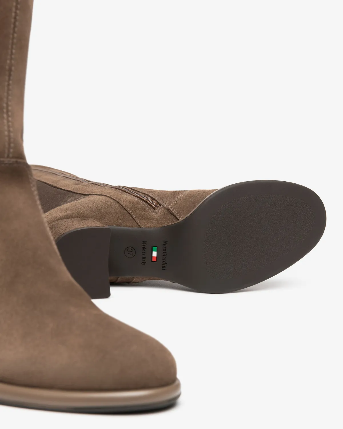 NeroGiardini cizme piele intoarsa dama toc 6 cm