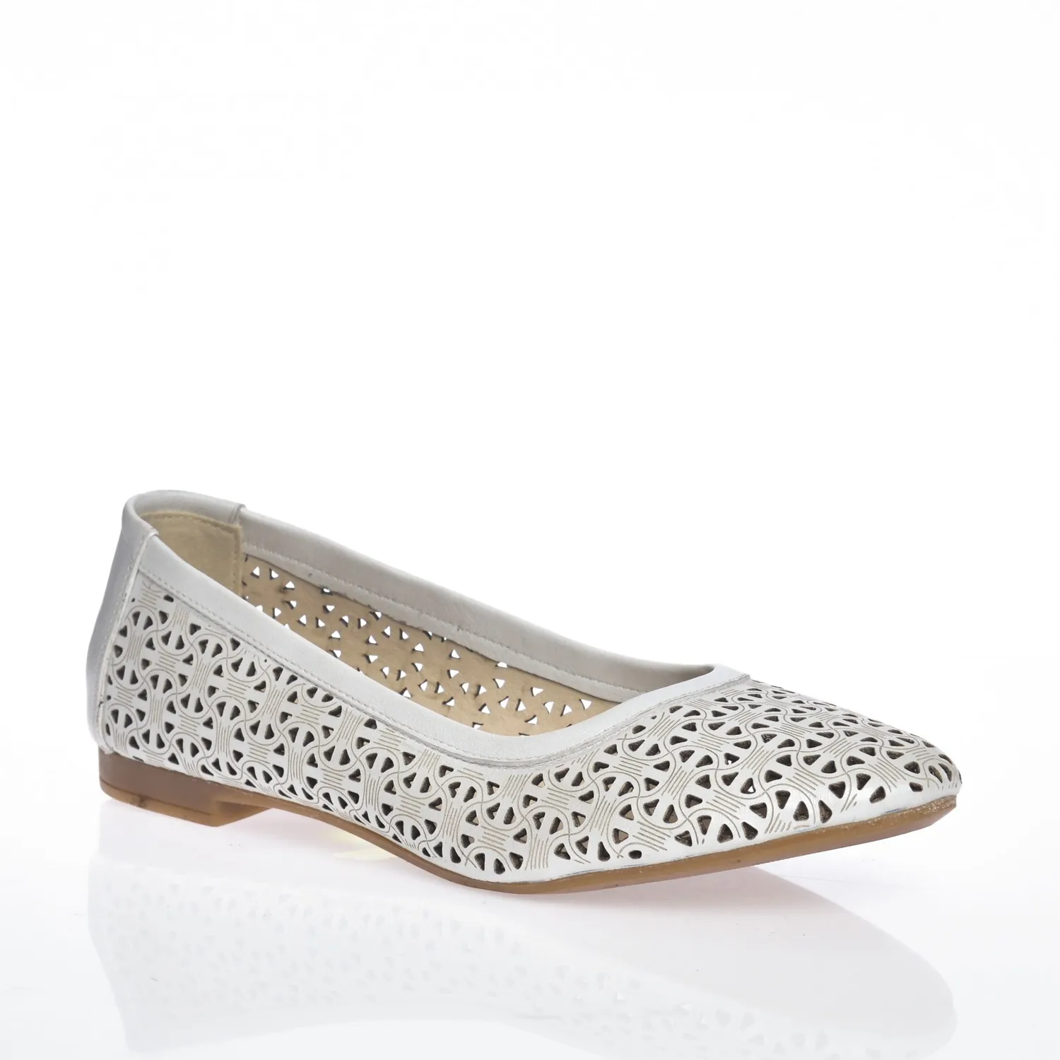 Catinca Shoes BL 4 A balerini dama piele naturala albi
