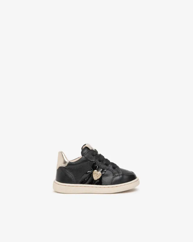NeroGiardini Sneakers Fete Piele cu Inimă și Fermoar