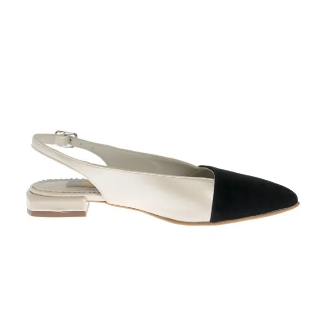 Ana Urbana Rosario balerini slingback negru-ivoire