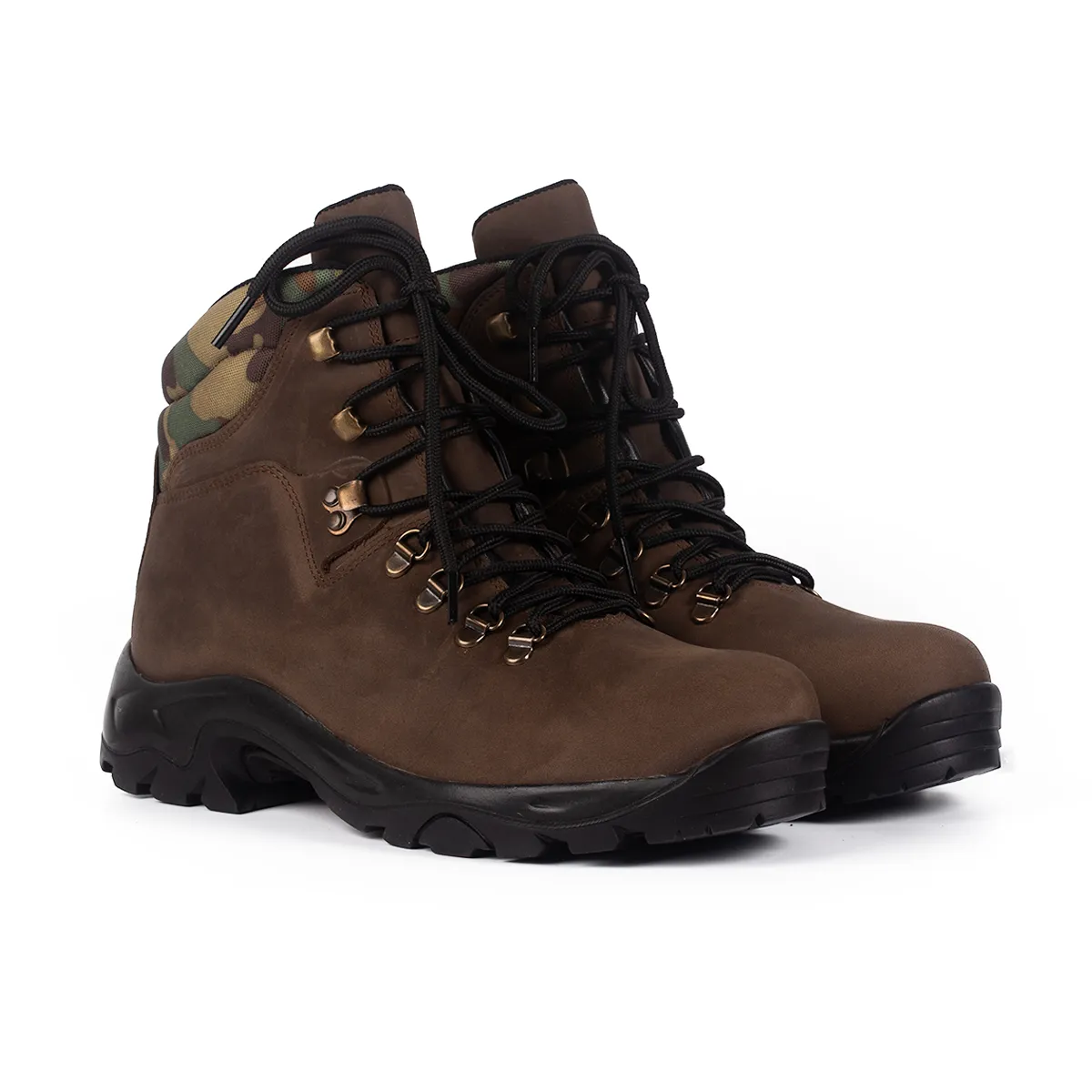 Lucas Shoes 384 bocanci barbati maro camuflaj piele naturala