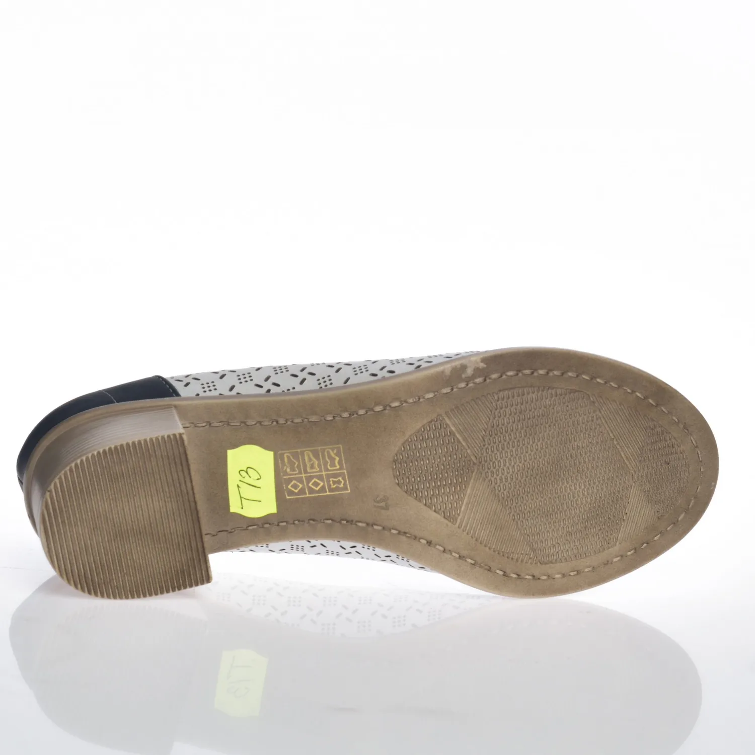 Catinca Shoes T13 AB pantofi dama piele alb-bleumarin
