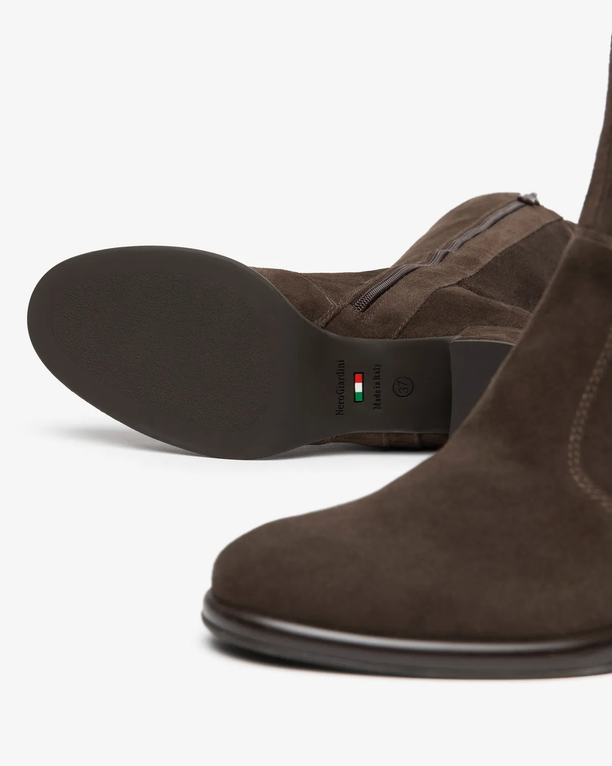 NeroGiardini cizme piele intoarsa dama toc 6 cm
