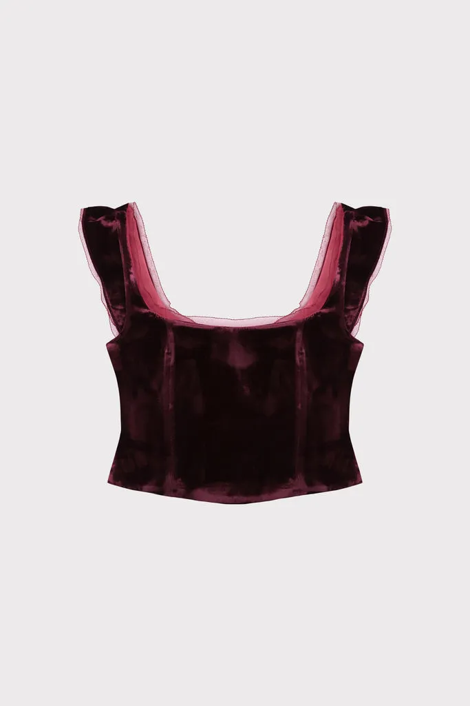 Flagelus Enchant Bind top corset visiniu bumbac