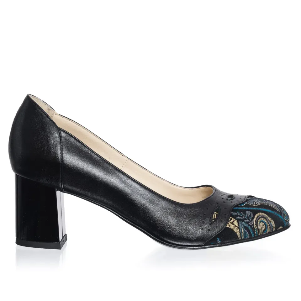 Catinca Shoes 03 NVS pantofi piele negru cu vârf șal