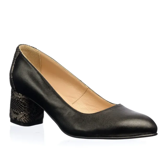 Catinca Shoes A4 NSN pantofi dama piele negru sarpe