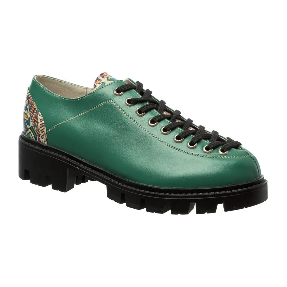 Catinca Shoes X2 VBMT pantofi piele verde traditional