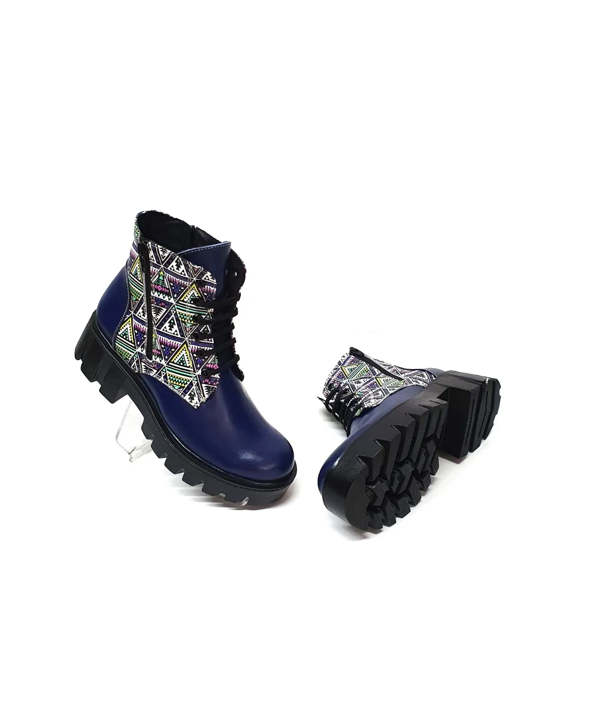 Catinca Shoes BC35 BT bocanci piele bleumarin triunghi