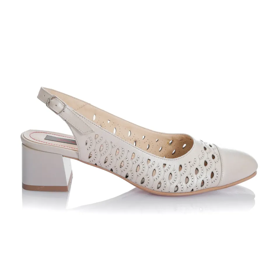 Catinca Shoes D16 BS sandale dama piele naturala bej sidef