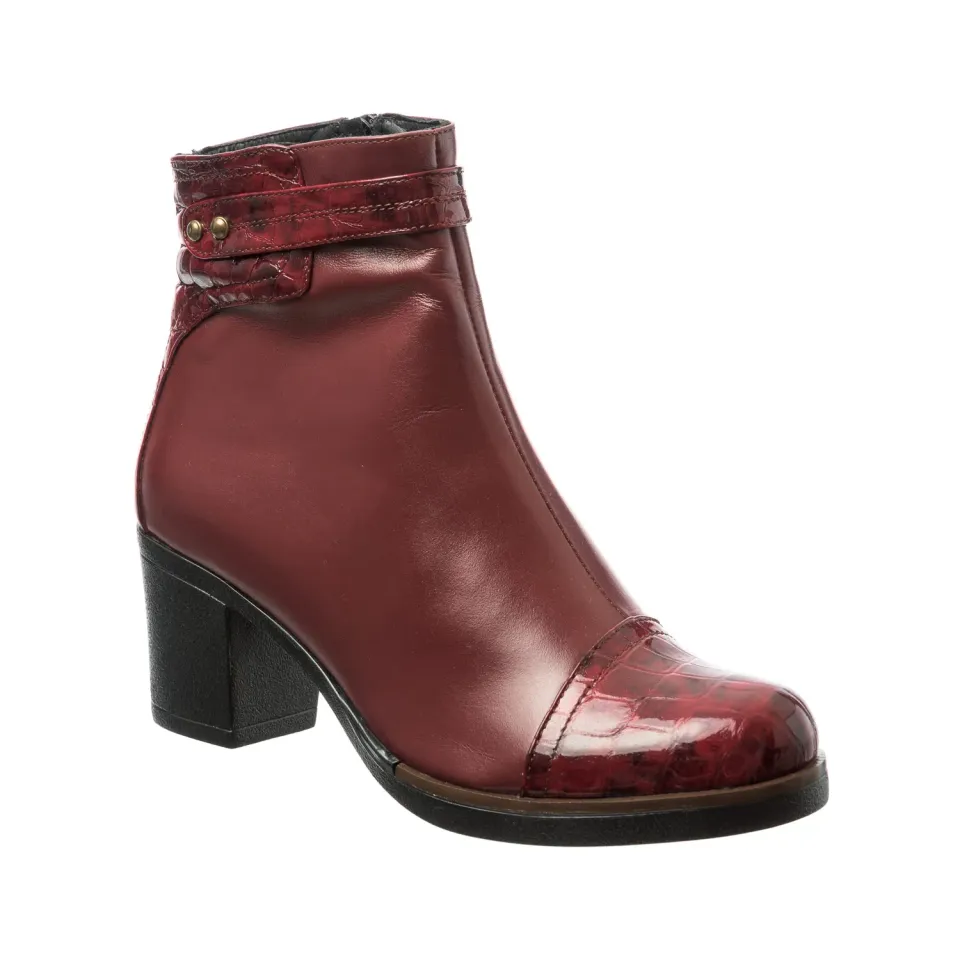 Catinca Shoes 80 BBC ghete dama piele bordo croco
