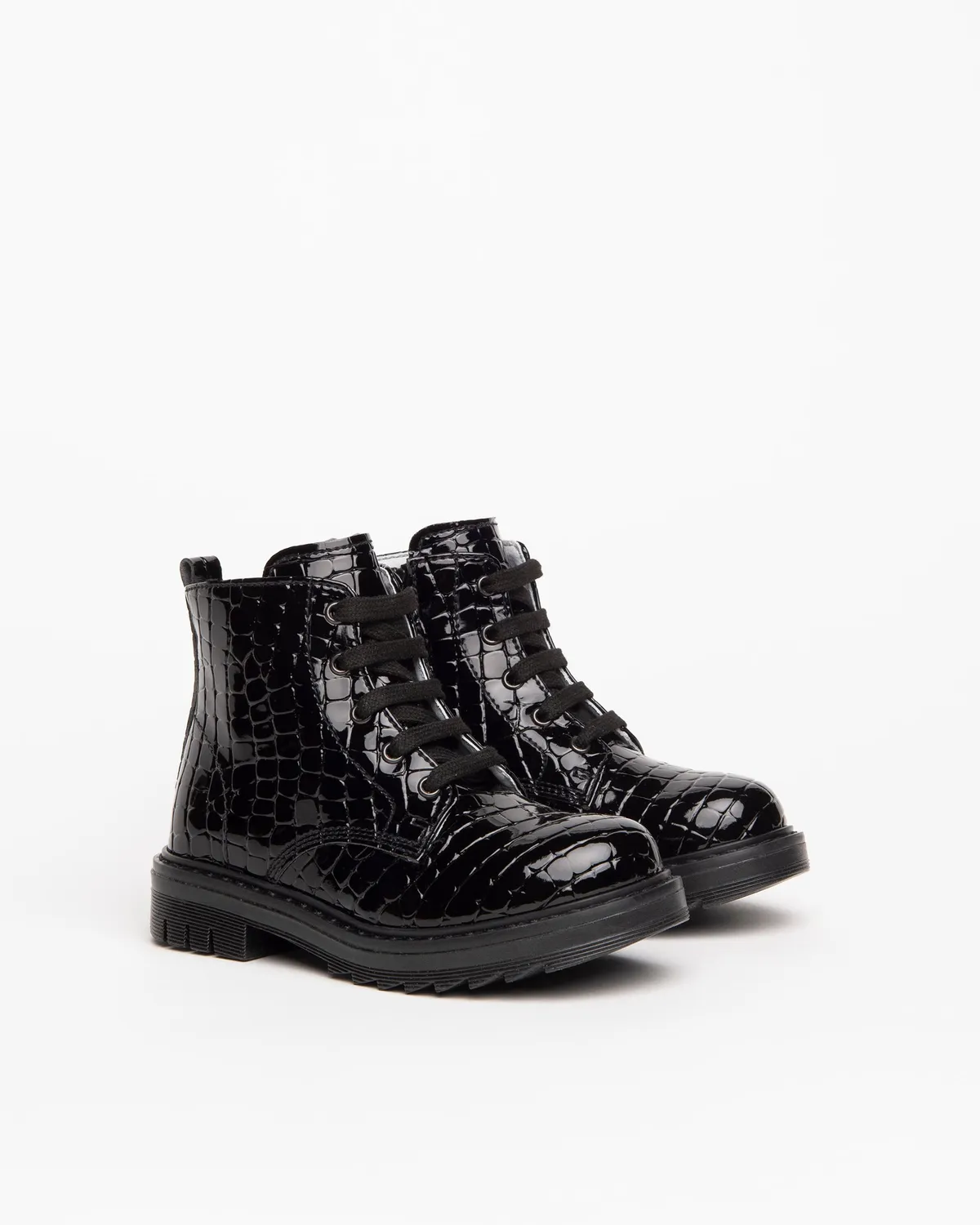 NeroGiardini ghete fete cu fermoar print croco