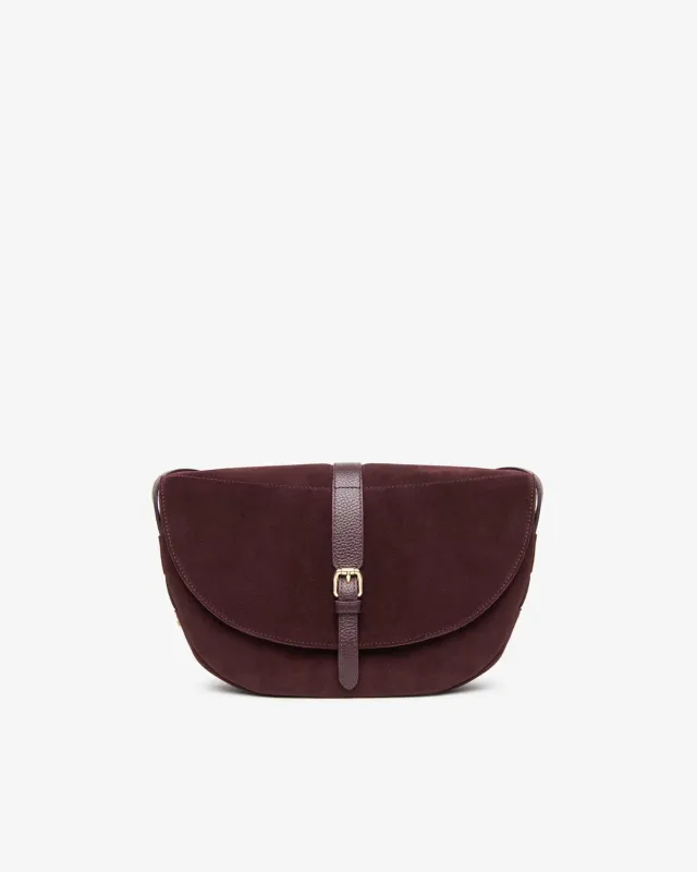 NeroGiardini Geanta Crossbody Piele Intoarsa cu Catarama