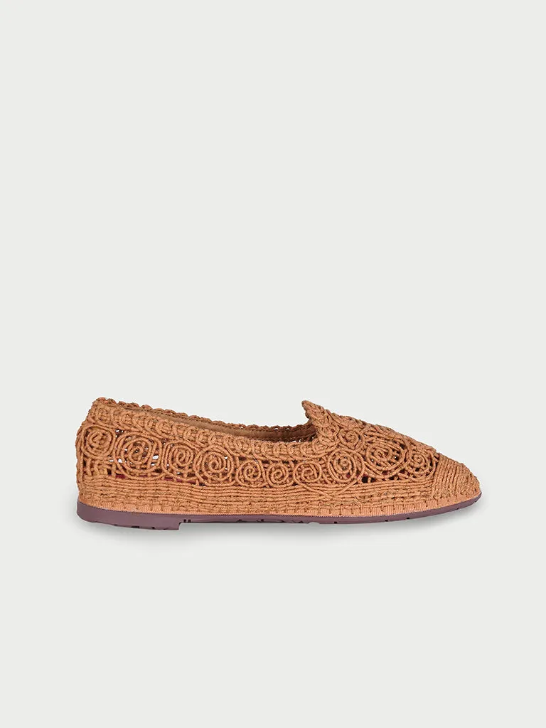 Flagelus Kyra Slipper Breeze Beige papuci bej brodati textili