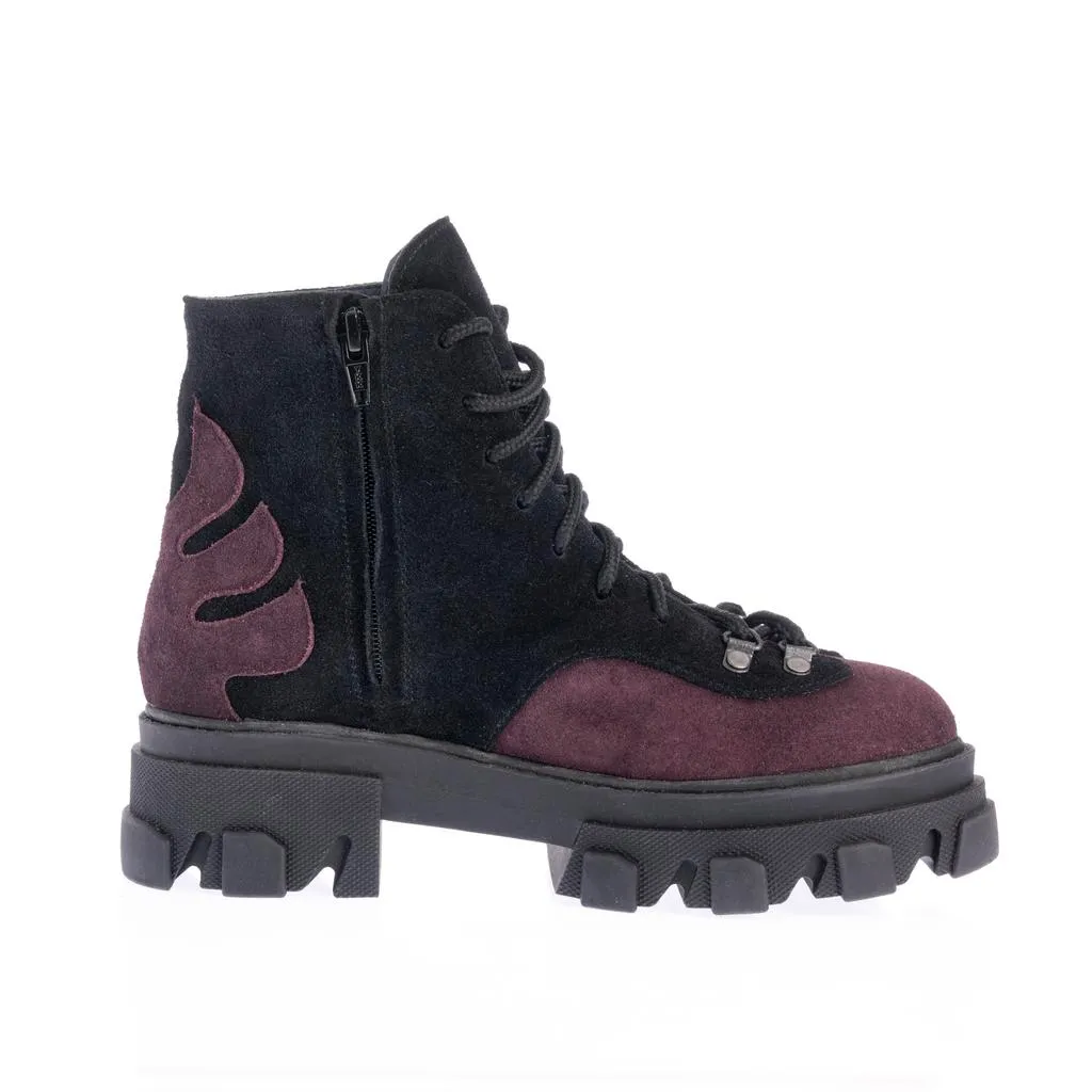 Ana Urbana Shoes Jimena ghete mov-bordeaux bicolore