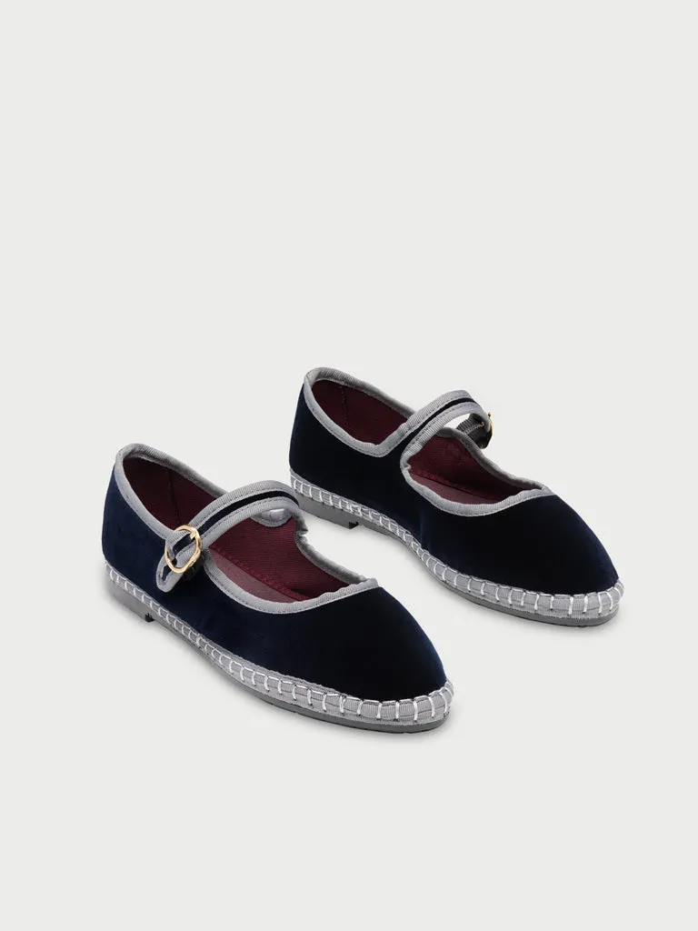 Flagelus Stark pantofi mary jane velur albastru