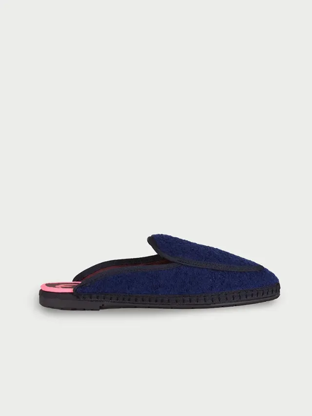 Flagelus Bruna Furpy Navy pantofi albastri lana