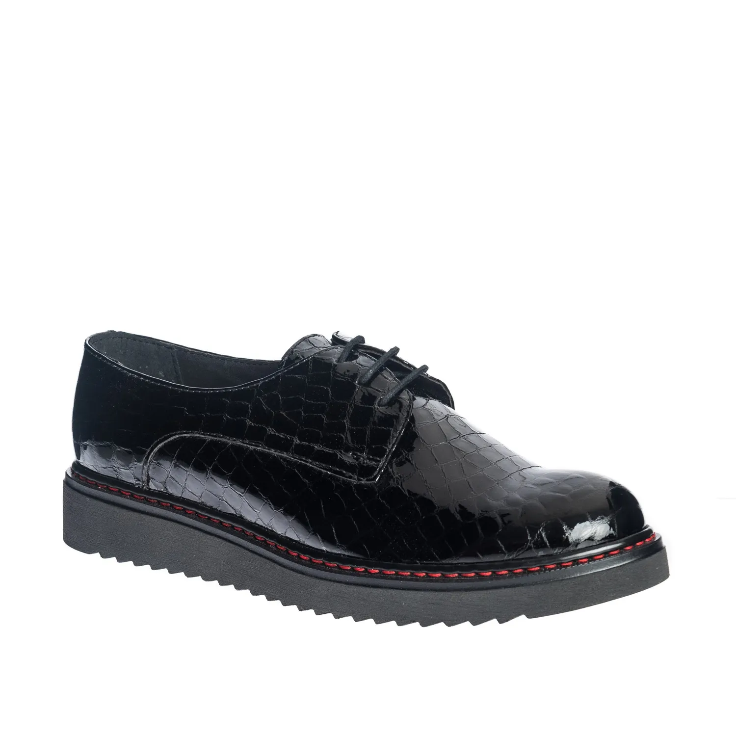 Catinca Shoes G33 NC pantofi damă negru croco piele