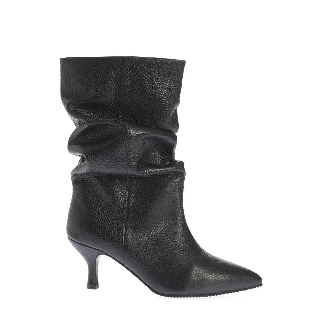 Ana Urbana Shoes Amelia cizme negre piele toc mic