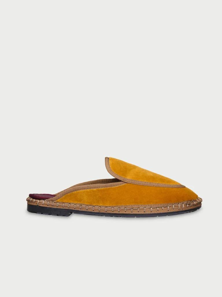 Flagelus Bruna Mustard papuci catifea