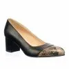 Catinca Shoes A3 NVSG pantofi piele negri sarpe galben