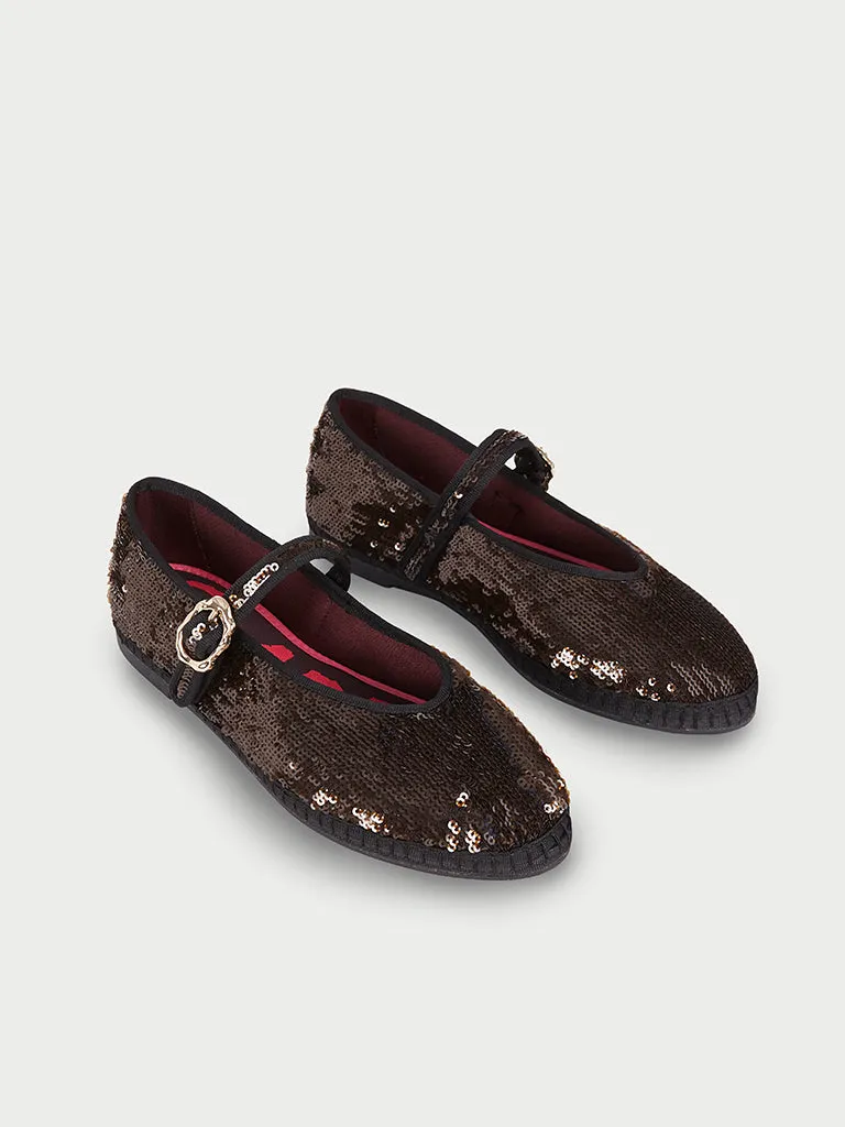 Flagelus Pierre Sequins Grey papuci gri paiete